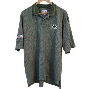 NFL Starter Green Bay Packers polo Men's XXL green shirt Cheesehead 100% cotton